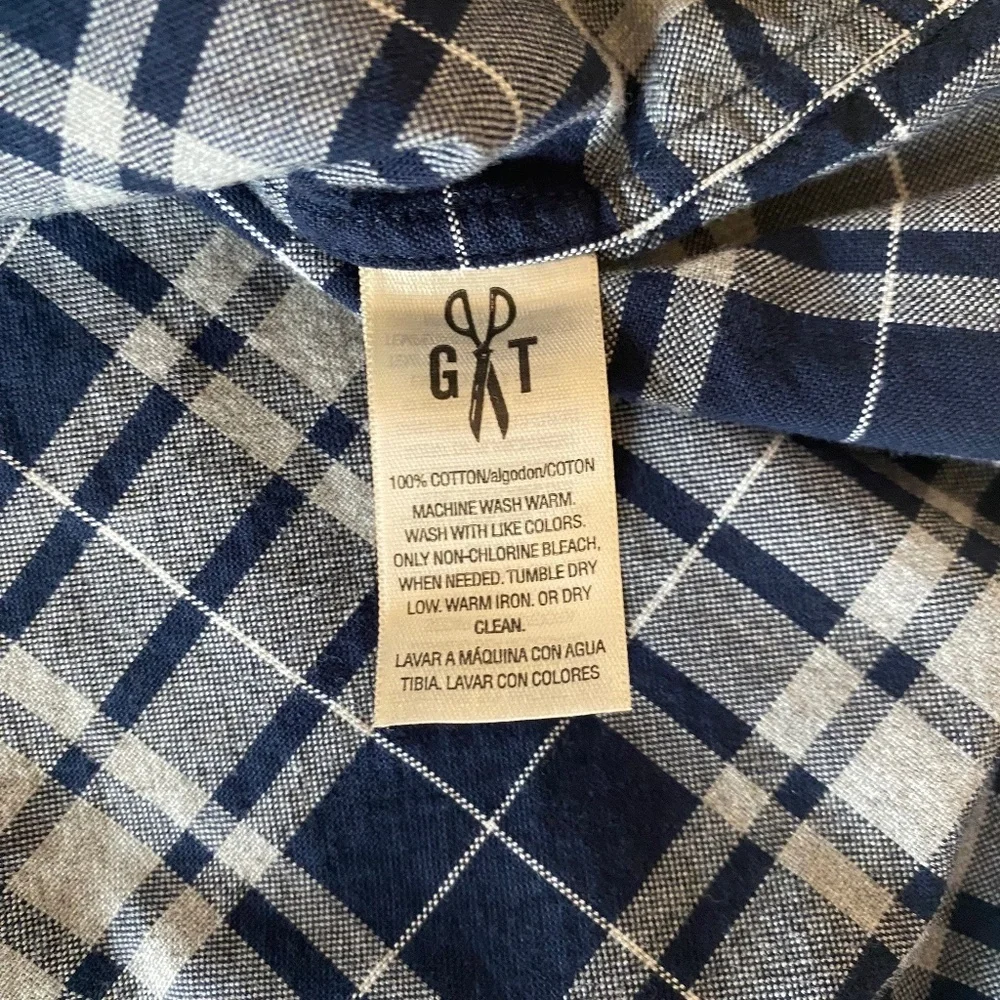 Goodthreads Long Sleeve‎ Button Down Shirt Plaid Blue Grey Size XXL